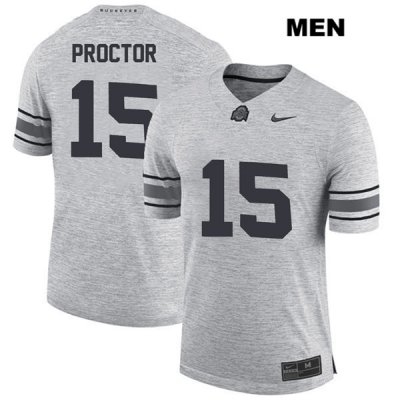 Men's NCAA Ohio State Buckeyes Josh Proctor #15 College Stitched Authentic Nike Gray Football Jersey GP20B80FM